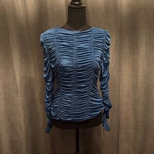 LaRambla Chic Ruched Women's Top in Blue